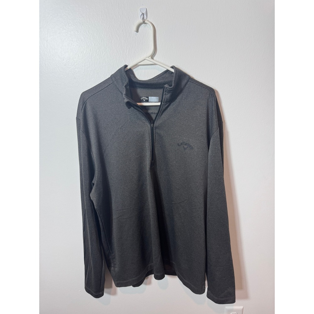 Callaway Quarter Zip Pullover Mens Large Gray Excellent Heathered Golf Active